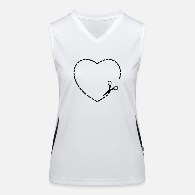 heart scissors Women's Functional Contrast Tank Top