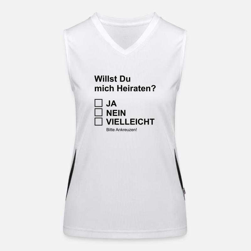 Heiratsantrag Funktionelles Kontrast-Tank Top für Frauen