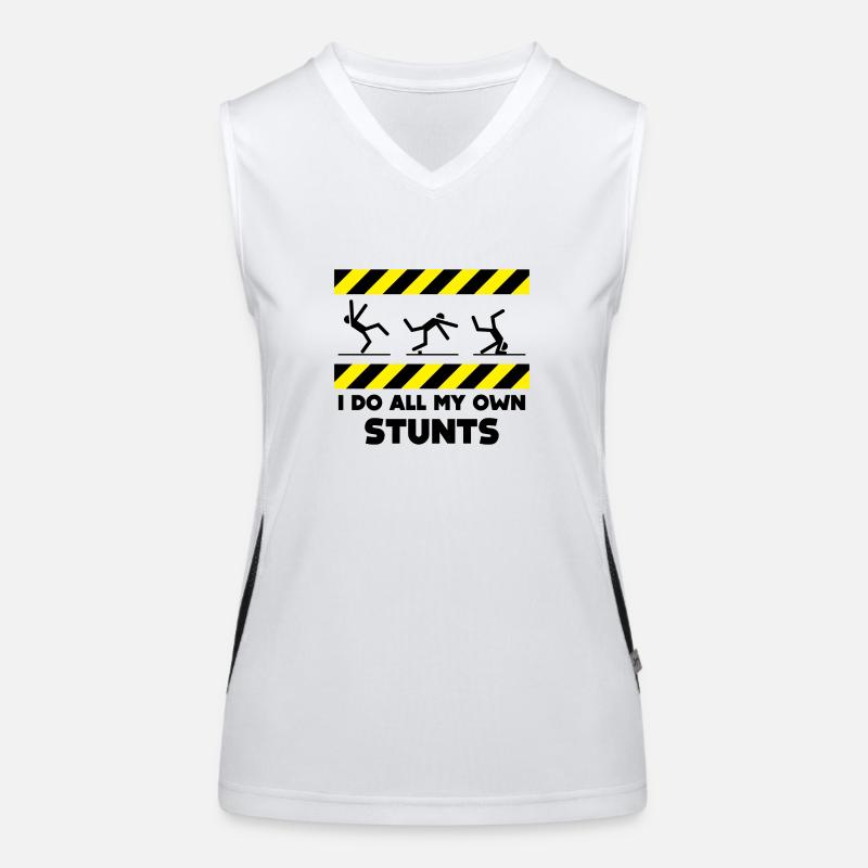I Do All My Own Stunts Women's Functional Contrast Tank Top