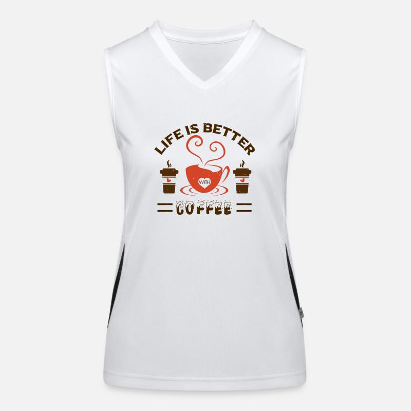 MIT KAFFEE IST DAS LEBEN BESSER Funktionelles Kontrast-Tank Top für Frauen
