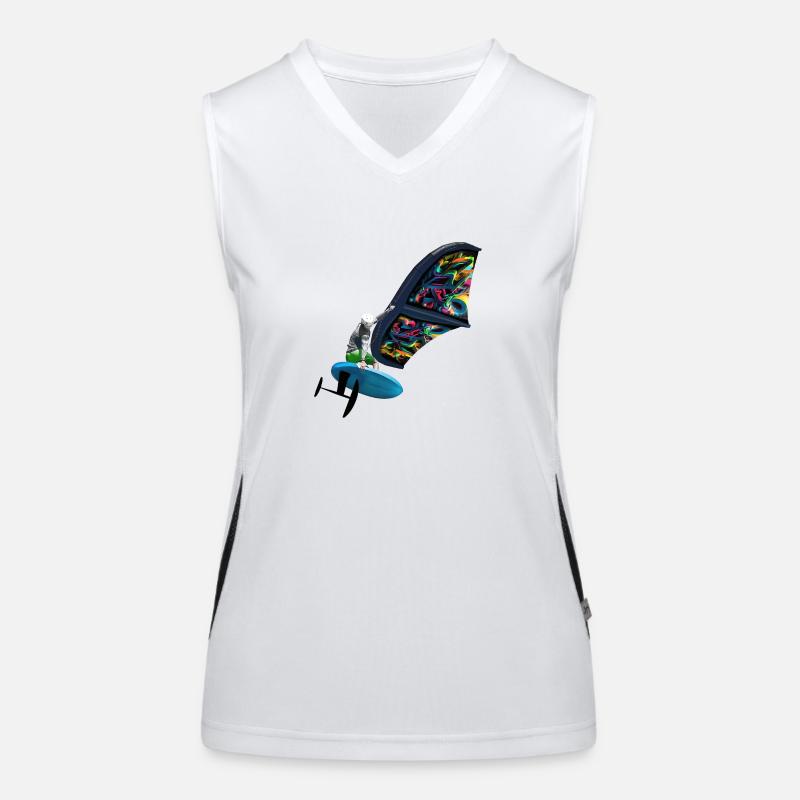 Wing Foil Surf Funktionelles Kontrast-Tank Top für Frauen