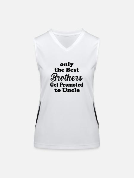 Nur die besten Brüder werden zum Onkel befördert - Funktionelles Kontrast-Tank Top für Frauen - Weiß/Schwarz - Vorne