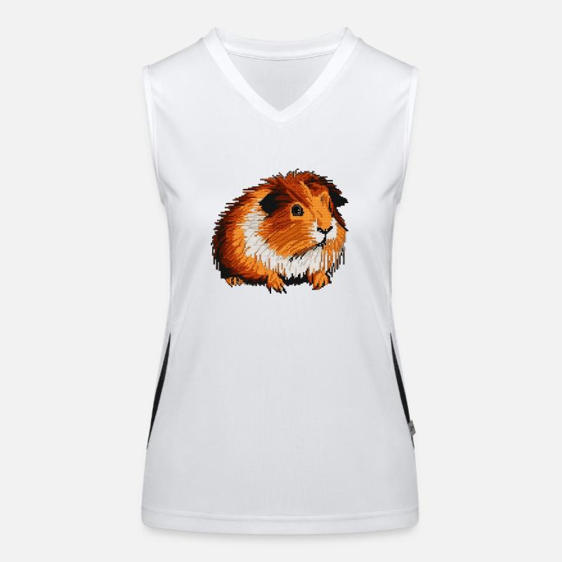 Meerschweinchen in 8 Bit Pixel Optik Funktionelles Kontrast-Tank Top für Frauen
