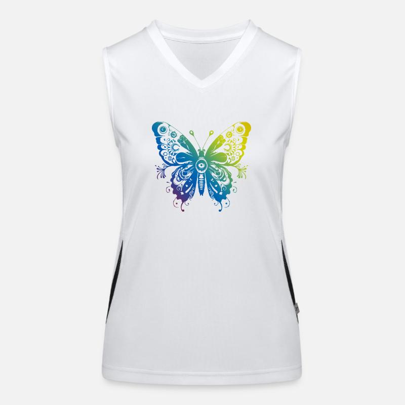 Papillon Mandala Boho Débardeur respirant contrasté Femme
