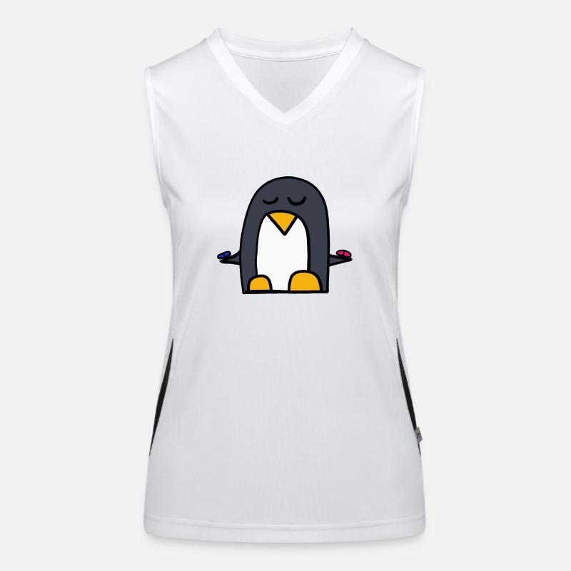 rote Pille oder blaue Pille? Pinguin aus der Matri Funktionelles Kontrast-Tank Top für Frauen
