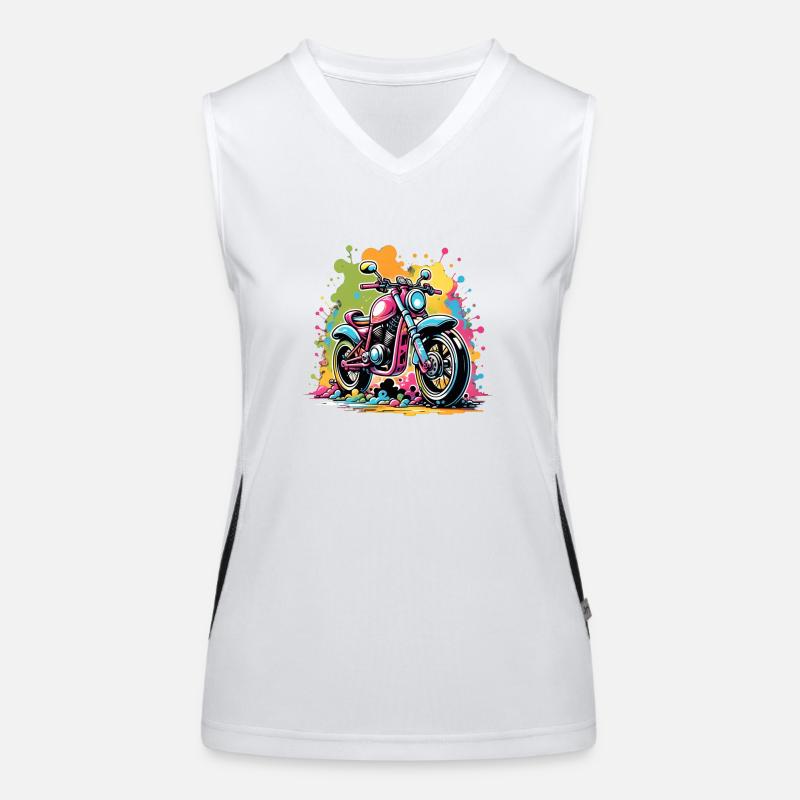 Motorrad - Biker - Graffiti Funktionelles Kontrast-Tank Top für Frauen