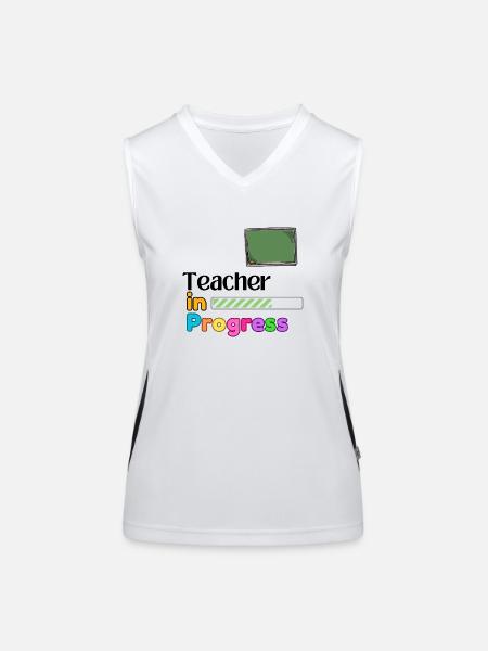 Teacher In progress Perfect Gift - Women's Functional Contrast Tank Top - white/black - Front