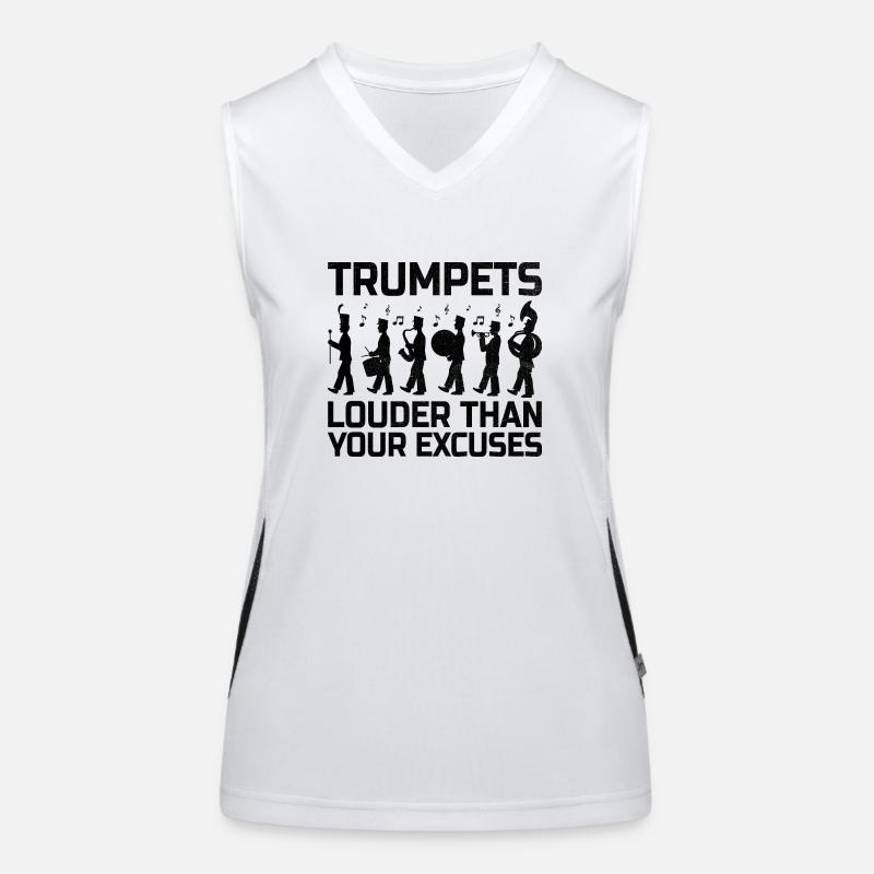 Marching Band Sayings Funny Marching Instruments Women's Functional Contrast Tank Top