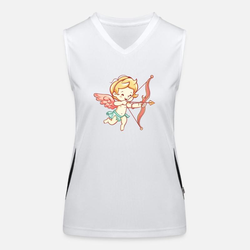 Valentinstag Engel Pfeil und Bogen Amor Funktionelles Kontrast-Tank Top für Frauen