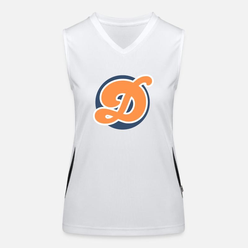 Buchstabe d orange sport Funktionelles Kontrast-Tank Top für Frauen