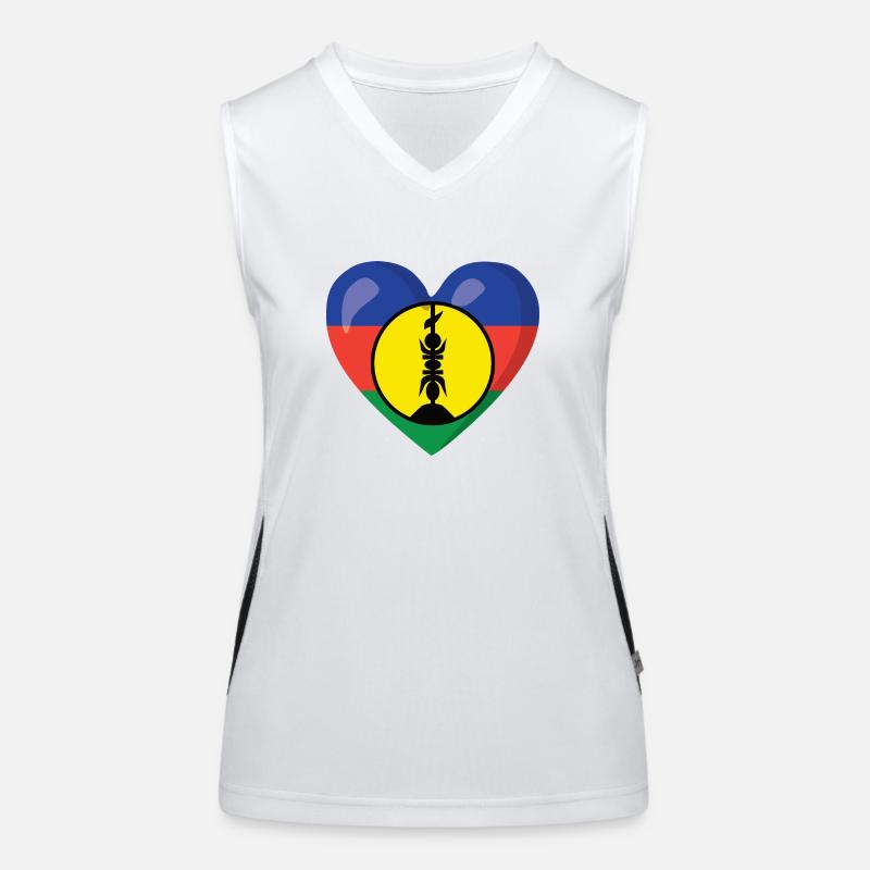 gift design kanak flag New Caledonia Women's Functional Contrast Tank Top