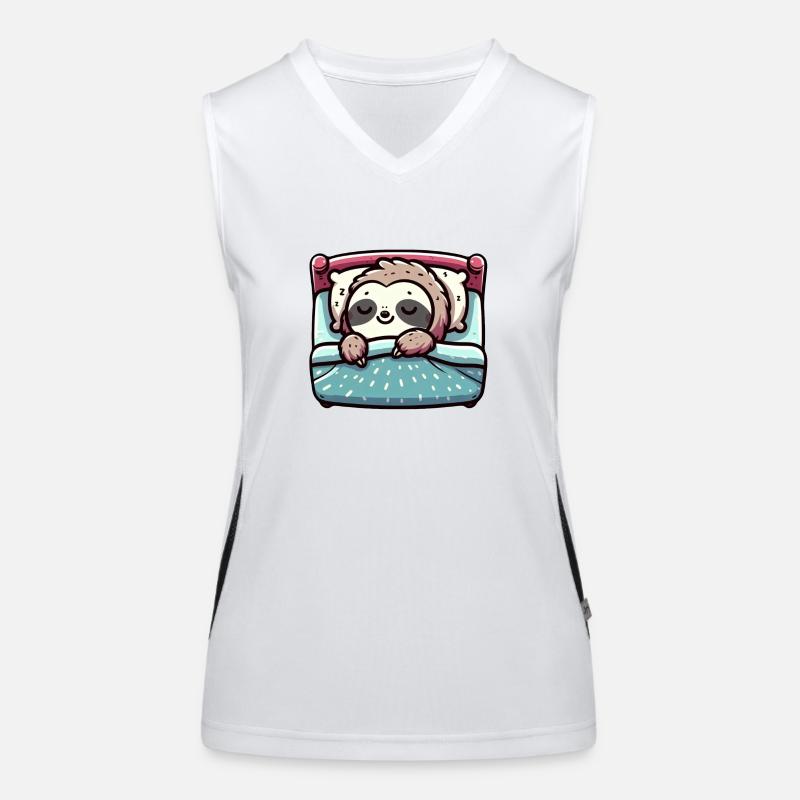 Sleeping Sloth - Friedlicher Charme Funktionelles Kontrast-Tank Top für Frauen