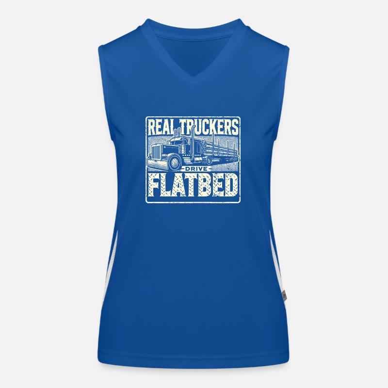 Echte Trucker fahren Tieflader Funktionelles Kontrast-Tank Top für Frauen