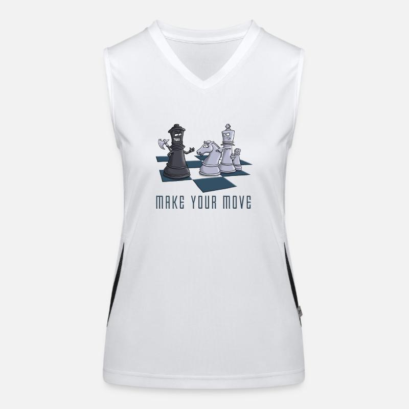 chess_make_your move_11_2016 Funktionelles Kontrast-Tank Top für Frauen