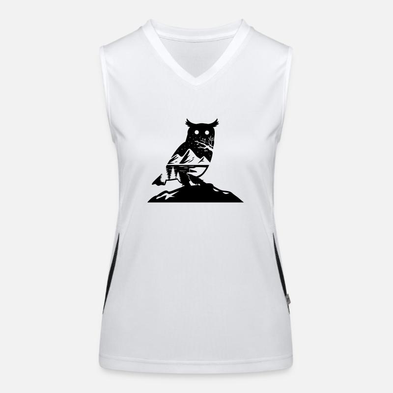 EULEN EULE VOGEL VÖGEL NATUR WALD WÄLDER MOTIV Funktionelles Kontrast-Tank Top für Frauen