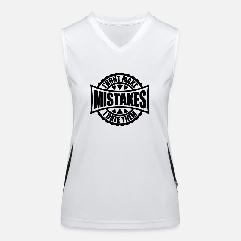 Date Mistakes Zitat Logo Funktionelles Kontrast-Tank Top für Frauen
