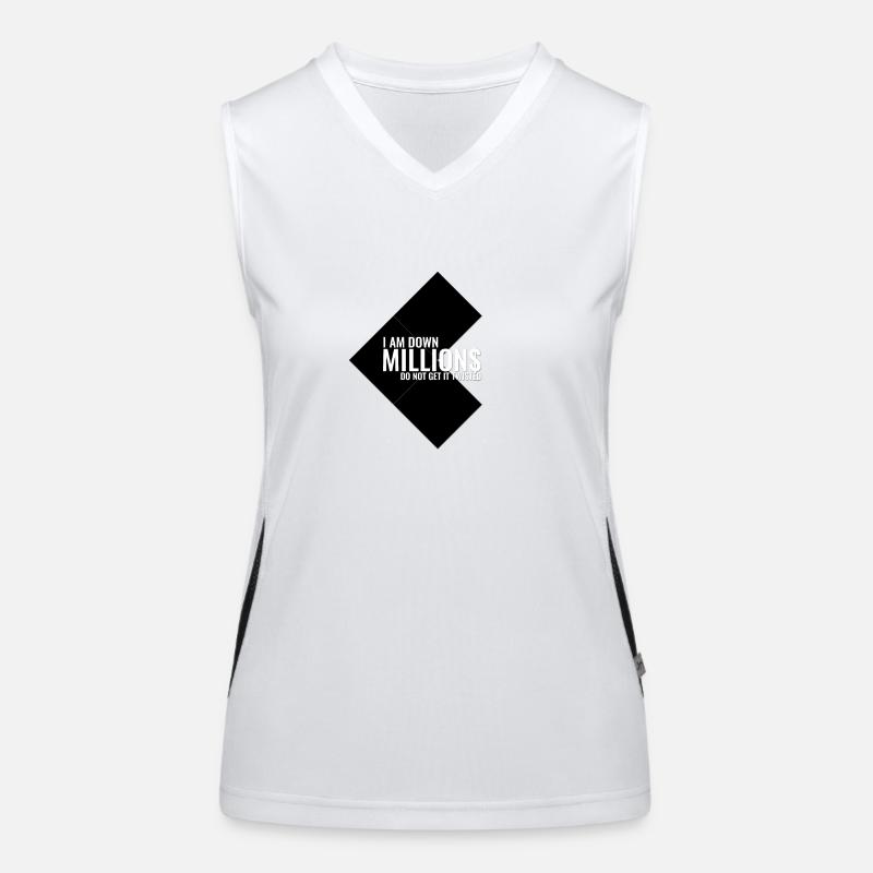 I Am Down Millions - Tile Shapes Black and White Women's Functional Contrast Tank Top
