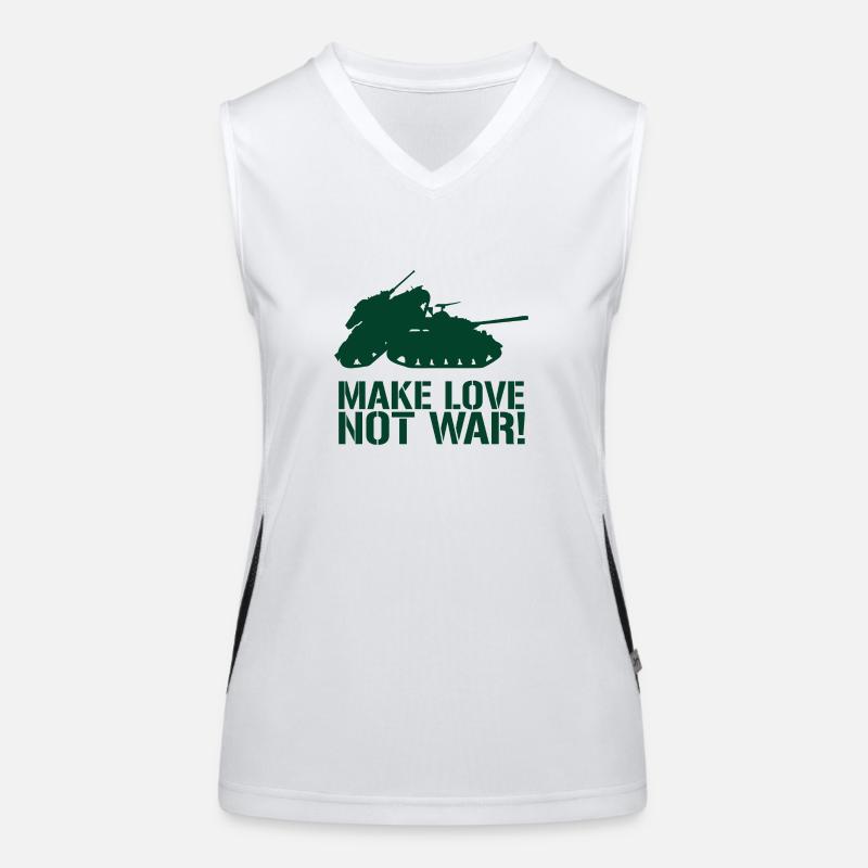 MAKE LOVE NOT WAR TANK Funktionelles Kontrast-Tank Top für Frauen