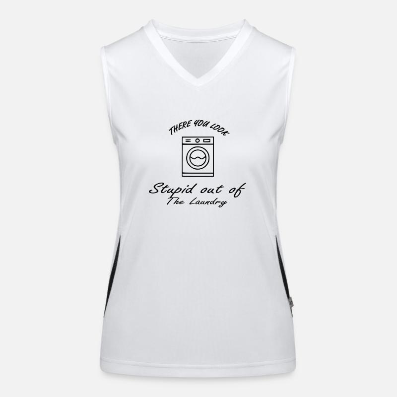 Da guckst du dumm aus der Wäsche - Denglisch Funktionelles Kontrast-Tank Top für Frauen