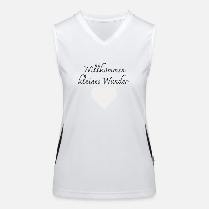 Willkommen kleines Wunder Aufdruck Funktionelles Kontrast-Tank Top für Frauen