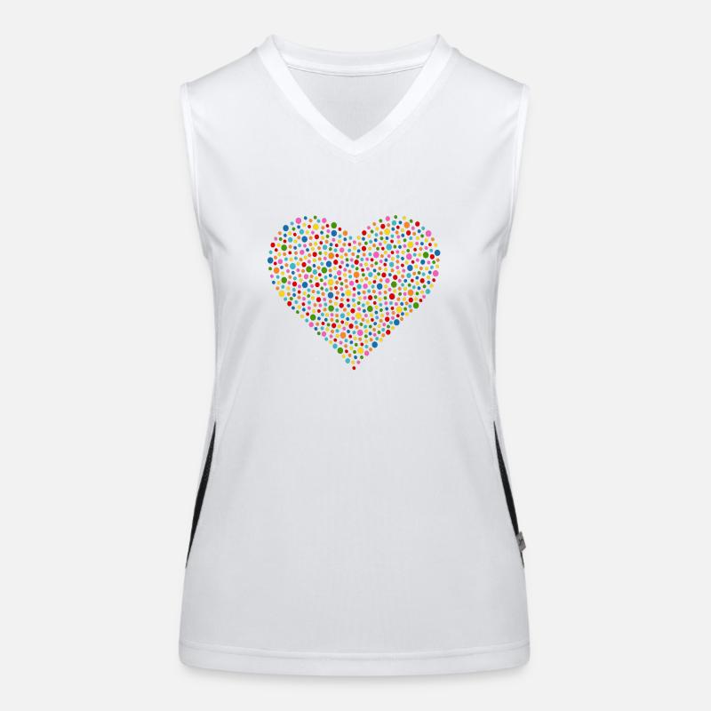 Konfetti Herz Funktionelles Kontrast-Tank Top für Frauen