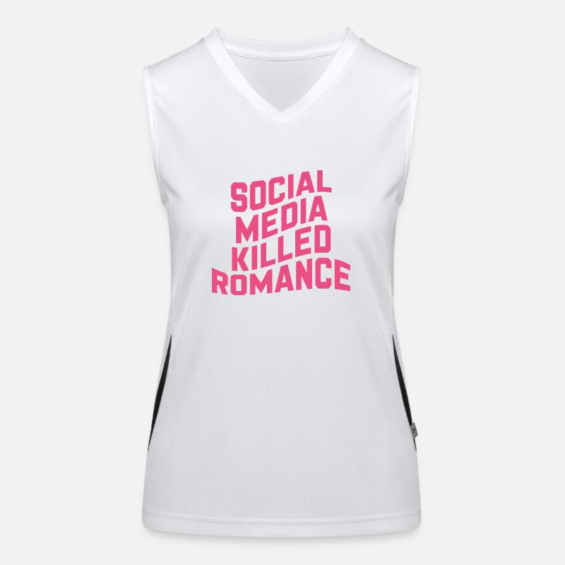 Social Media Killed Romance Funktionelles Kontrast-Tank Top für Frauen