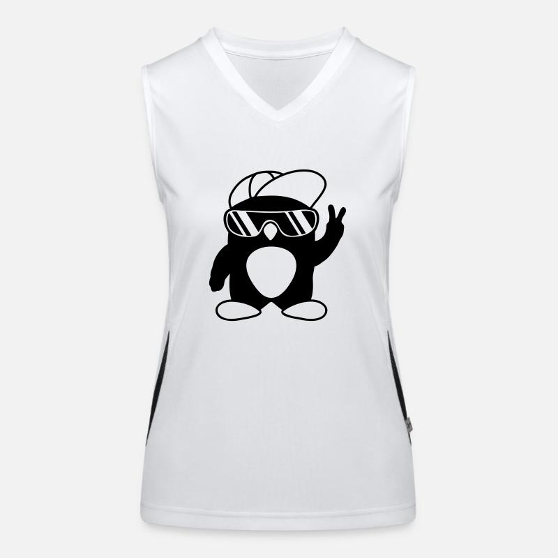 Peace Cool Penguin Signal de la main Débardeur respirant contrasté Femme