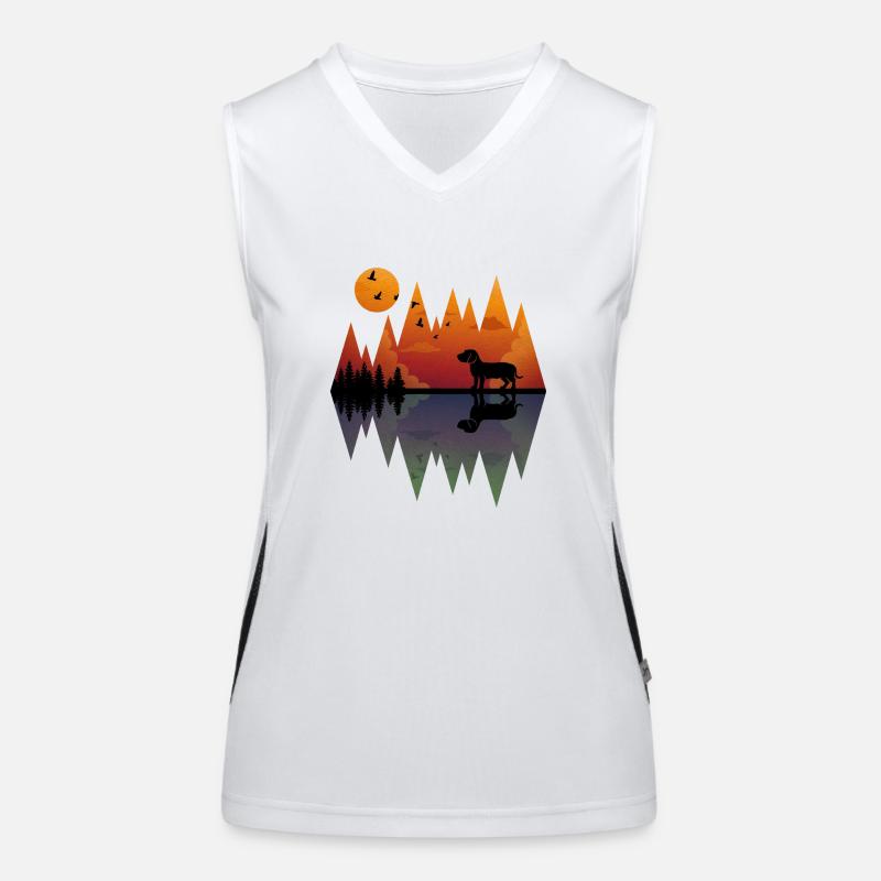 Mountain Dackel - Rauhaardackel, Teckel Funktionelles Kontrast-Tank Top für Frauen