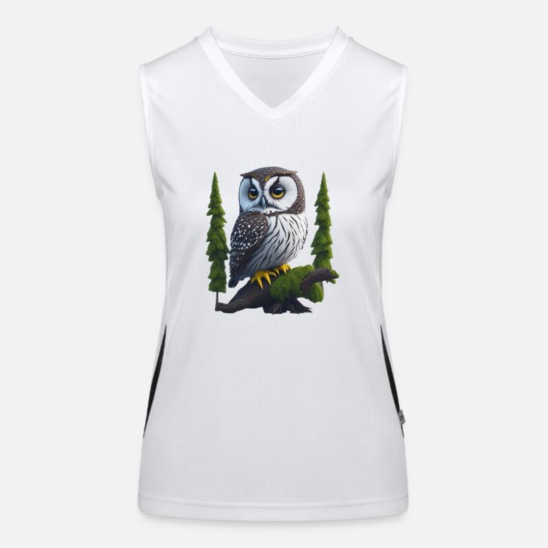 Kleiner Uhu Funktionelles Kontrast-Tank Top für Frauen