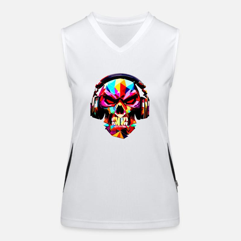 Crâne avec casque Débardeur respirant contrasté Femme