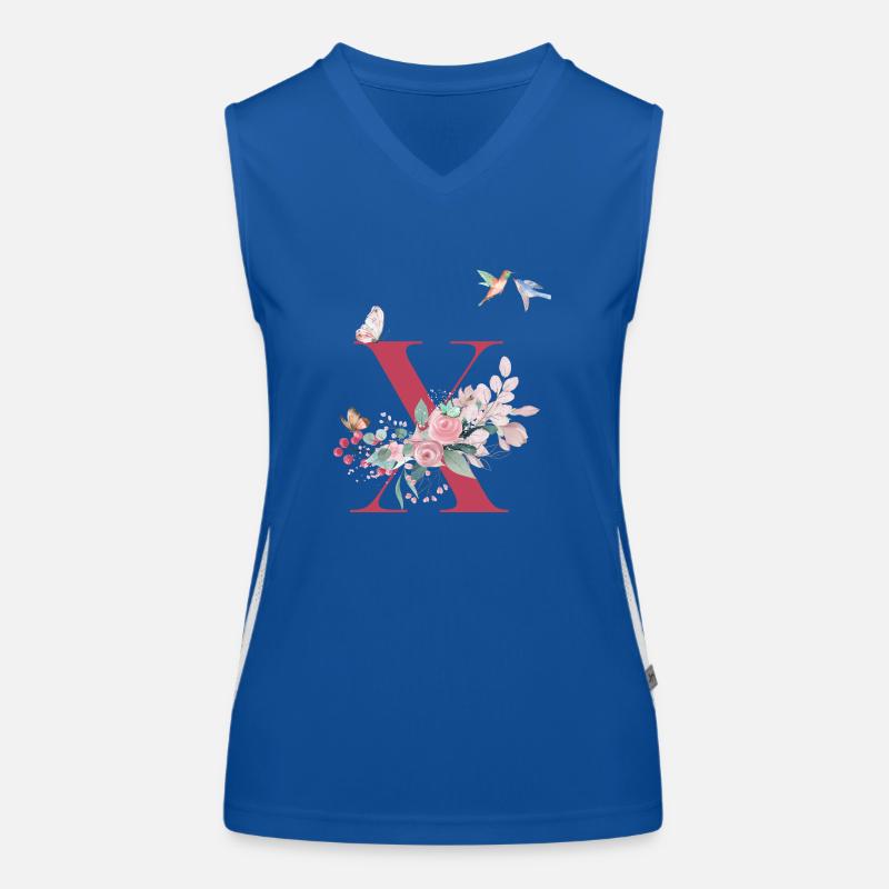 Lettre x floral -idée cadeau Débardeur respirant contrasté Femme