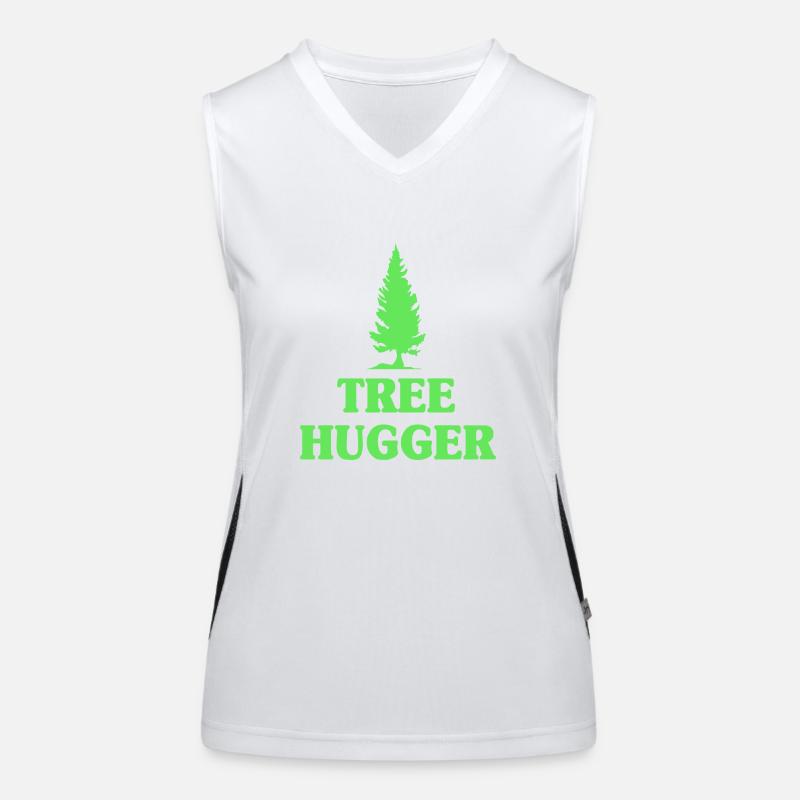 Baum Wald Natur Spruch Tree Hugger Funktionelles Kontrast-Tank Top für Frauen