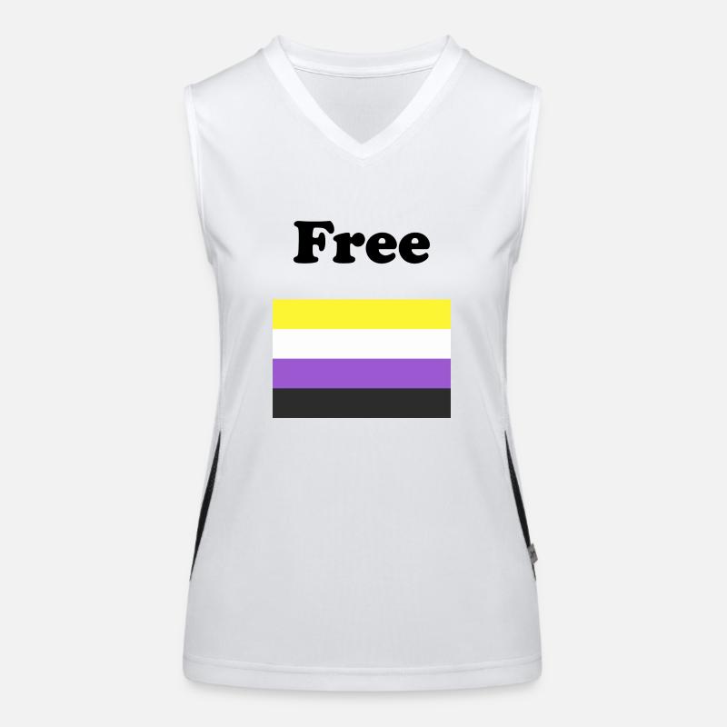 Non Binary Flag Free Women's Functional Contrast Tank Top