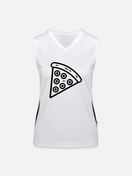 Pizza slice - Women's Functional Contrast Tank Top - white/black - Front