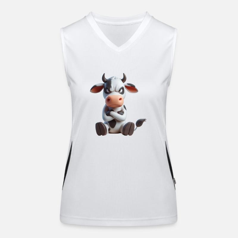 Kuh grimmig 2 Funktionelles Kontrast-Tank Top für Frauen