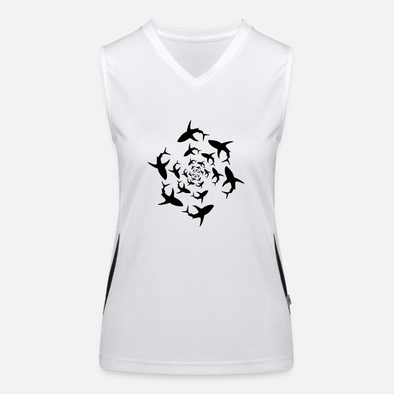 Sharkswarm Funktionelles Kontrast-Tank Top für Frauen