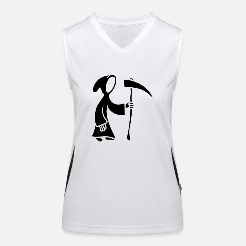 Death with Scythe comic cartoon Women's Functional Contrast Tank Top