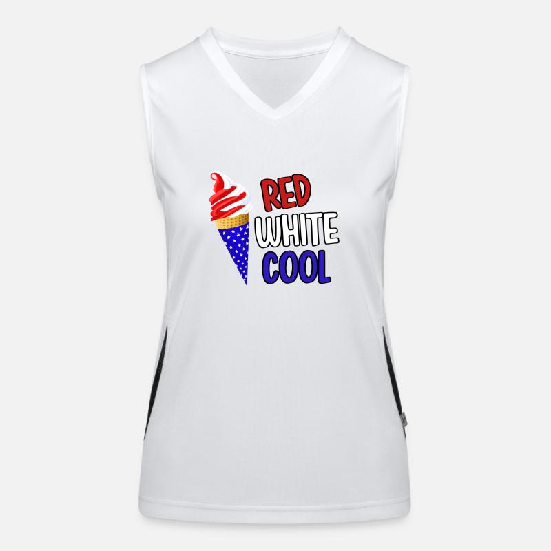 Red White Cool Women's Functional Contrast Tank Top