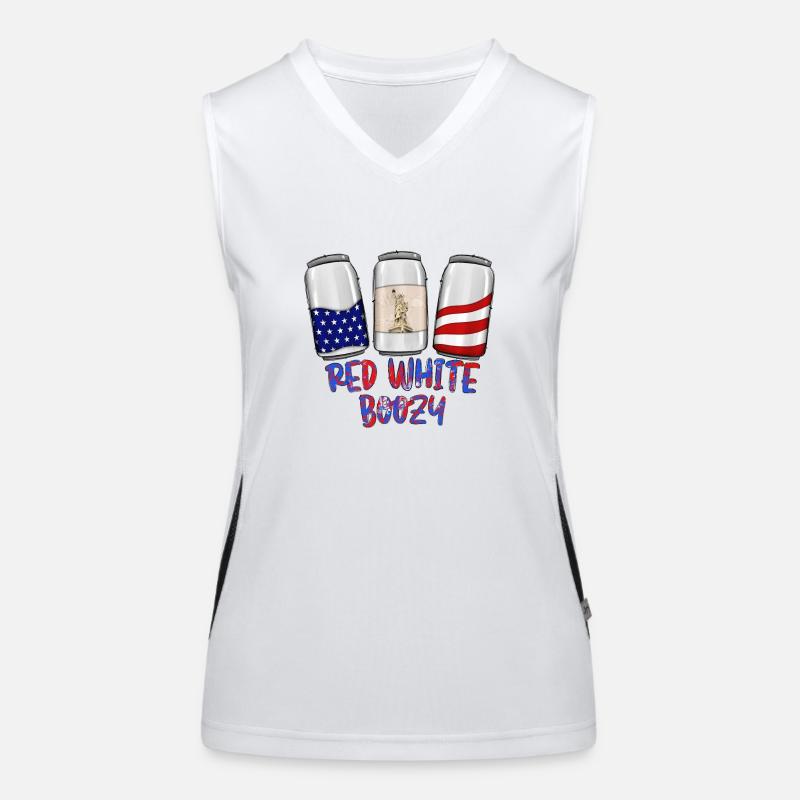 Red White Boozy Women's Functional Contrast Tank Top