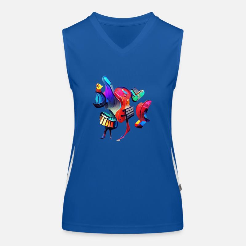 Abstract Musical Instruments Women's Functional Contrast Tank Top