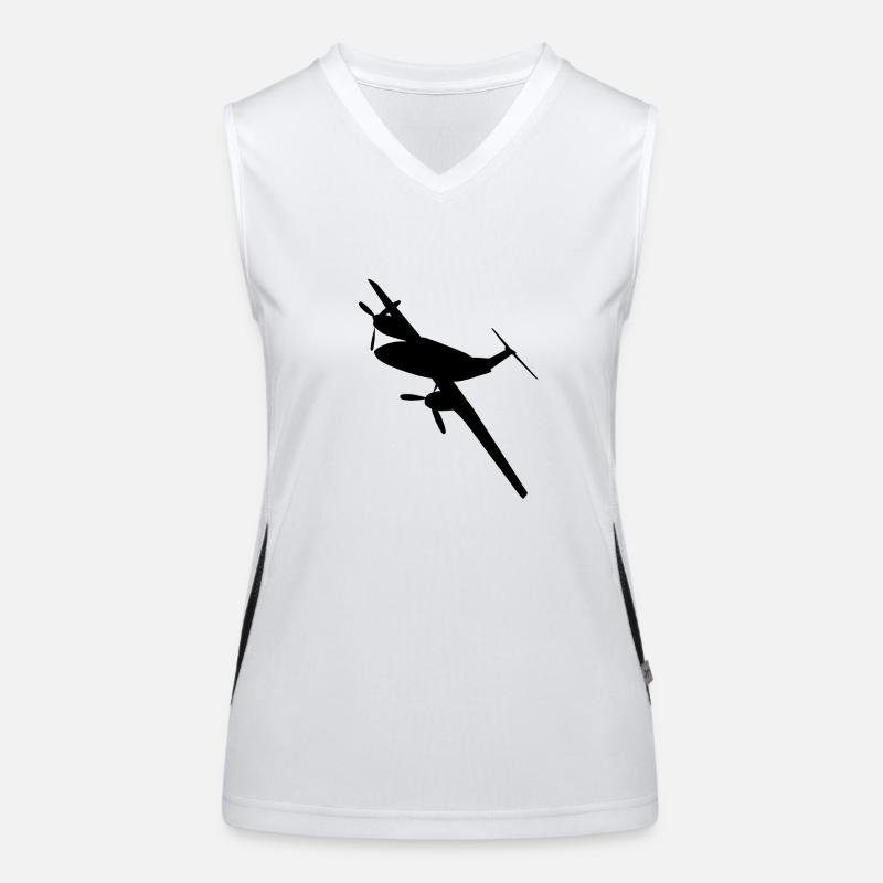 Twin-engine propeller aircraft Women's Functional Contrast Tank Top