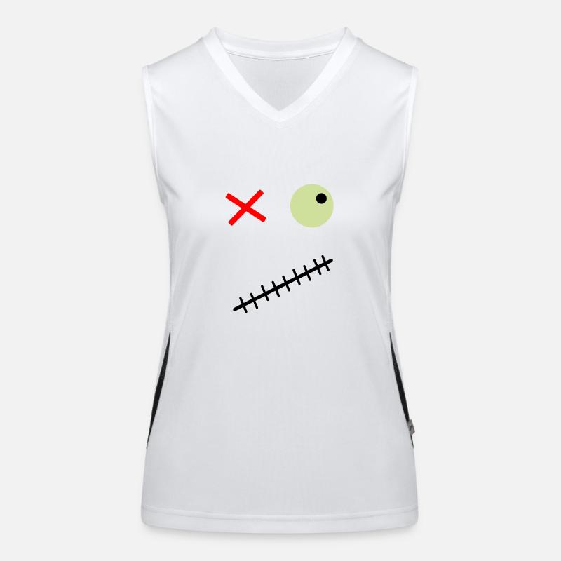 Visage terrifiant avec un œil vert Débardeur respirant contrasté Femme