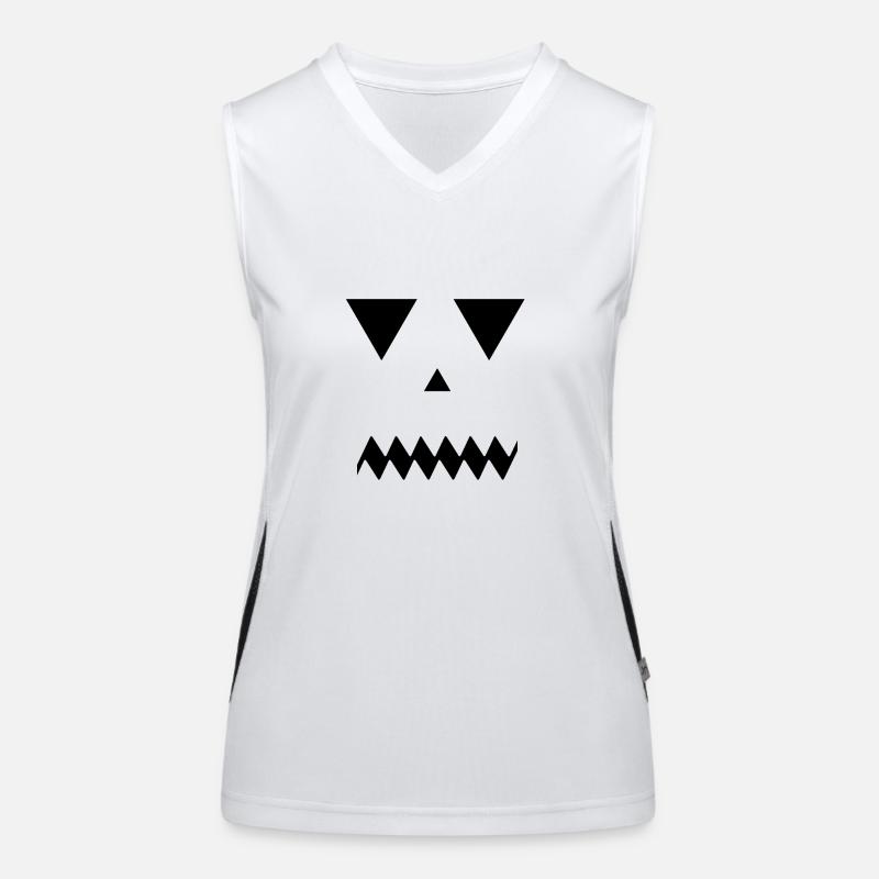 Terrifying pumpkin face Women's Functional Contrast Tank Top