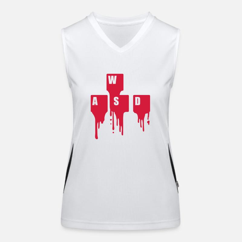 WASD Keyboard Keys Gamer Women's Functional Contrast Tank Top