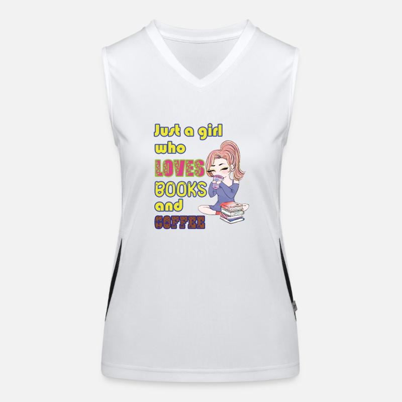 Nur ein Mädchen, das Bücher und Kaffee liebt. Funktionelles Kontrast-Tank Top für Frauen