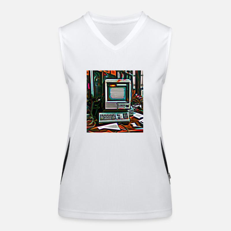 Alter Digital Art Computer Funktionelles Kontrast-Tank Top für Frauen