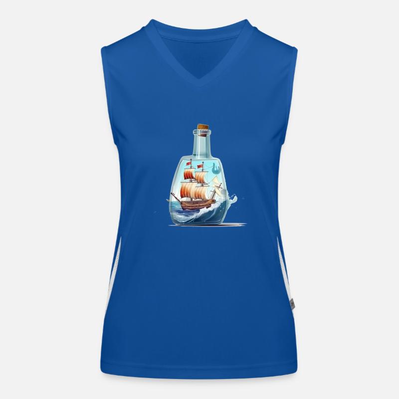 Message dans un bateau de bouteilles Débardeur respirant contrasté Femme