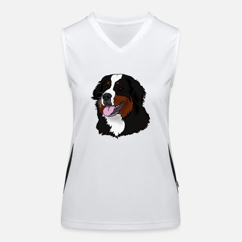 Berner Sennenhund Kopf Funktionelles Kontrast-Tank Top für Frauen