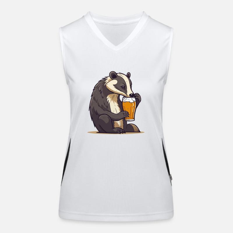 Badger drinks beer Women's Functional Contrast Tank Top