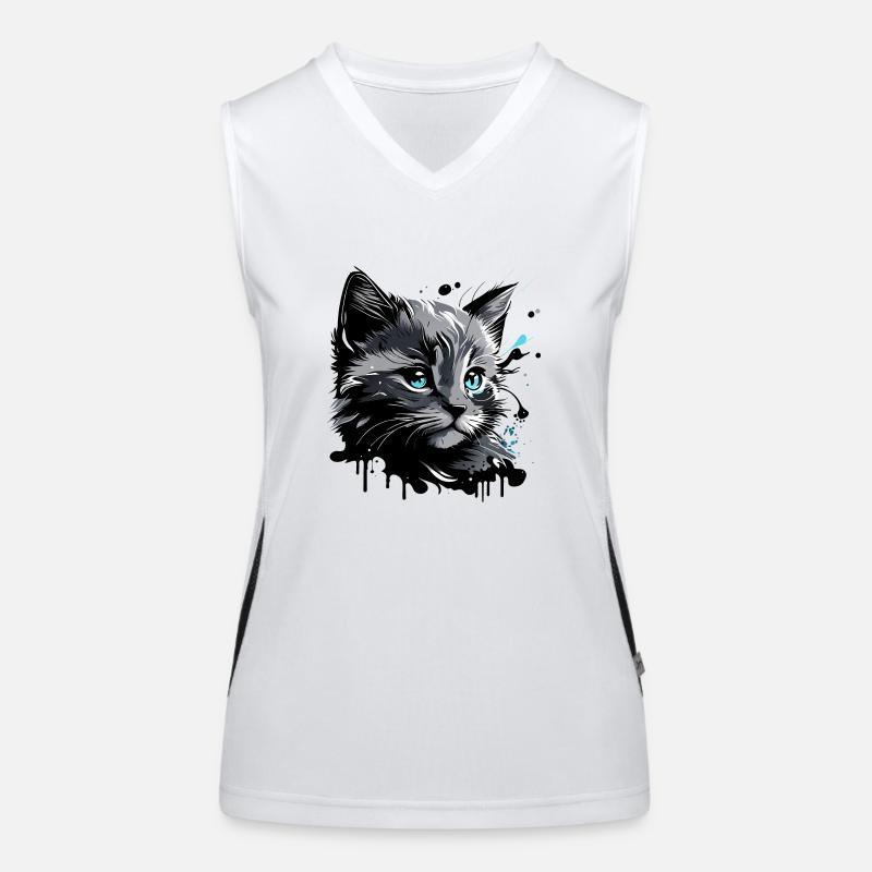 süsses Kätzchen, Katze Funktionelles Kontrast-Tank Top für Frauen